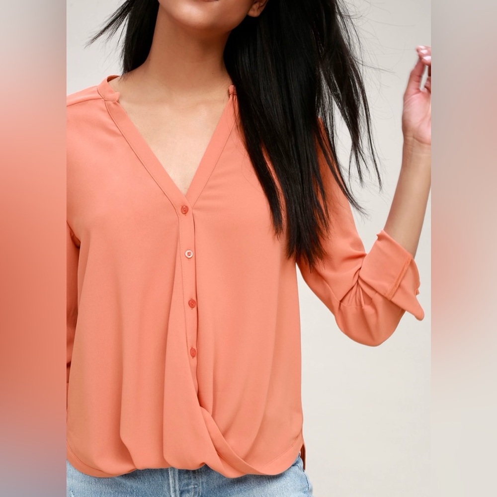 🆕 Olive & Oak Button Up long sleeve top blouse medium new with tags